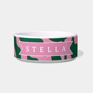 Personalized Bold Pink Botanical Floral Name Gift Bowl