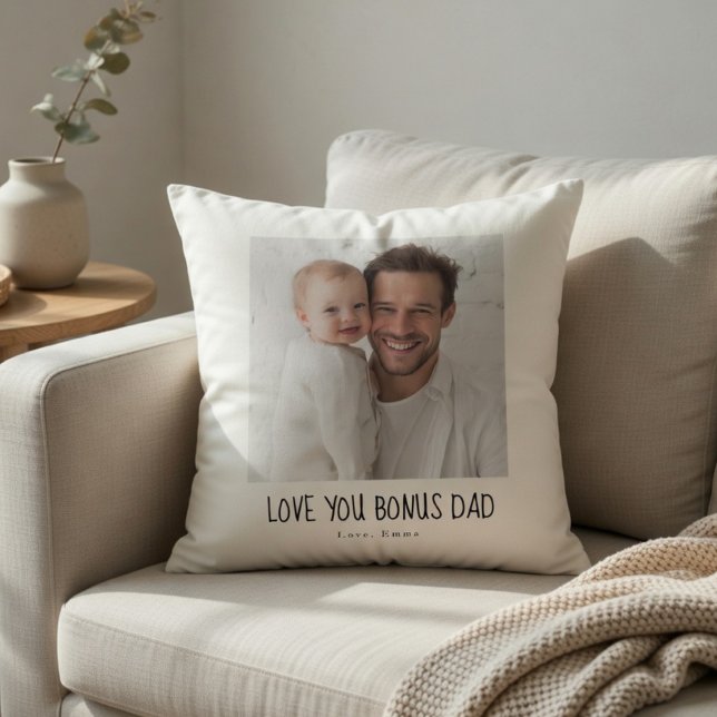 Personalized Bonus Dad Photo | Custom Step Dad Cushion (Creator Uploaded)