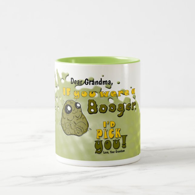 PERSONALIZED Booger Love from Grandson to Grandma Two-Tone Coffee Mug (Center)
