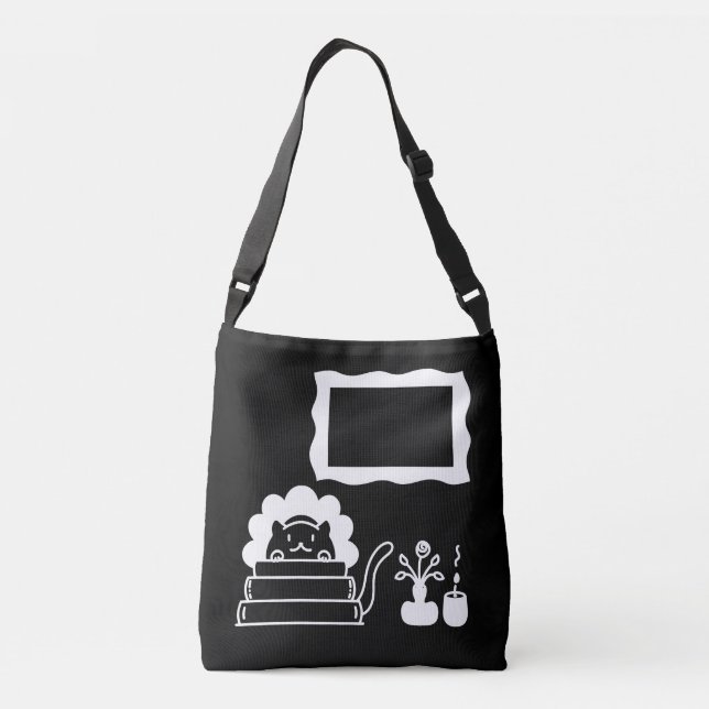Personalized Book Titles and Picture Frame Crossbody Bag (Back)