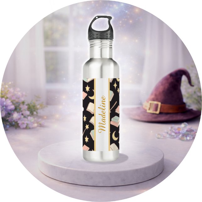 Personalized Bookish Girly Cute Dark Magic Name 710 Ml Water Bottle (Creator Uploaded)