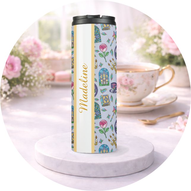 Personalized Bookish Girly Purple Cute Beauty Name Thermal Tumbler (Creator Uploaded)