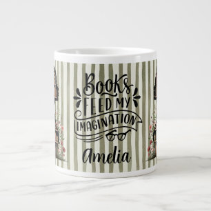 Personalized Books Feed My Imagination Large Coffee Mug