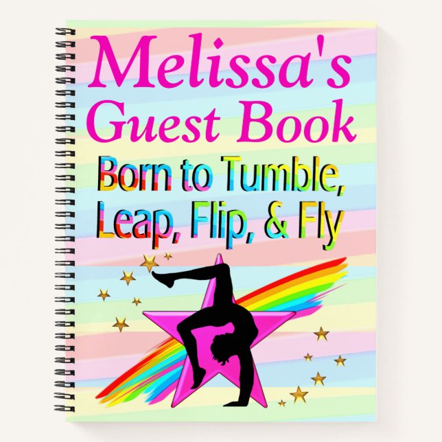 PERSONALIZED BORN TO TUMBLE GYMNASTICS NOTEBOOK (Front)