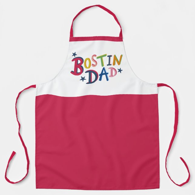 Personalized Bostin Dad Black Country Apron (Front)
