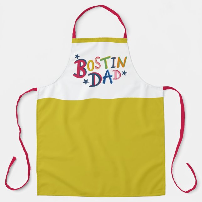 Personalized Bostin Dad Black Country Apron (Front)