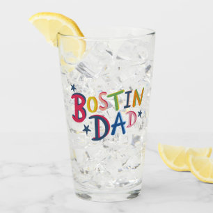 Personalized Bostin Dad Black Country Glass