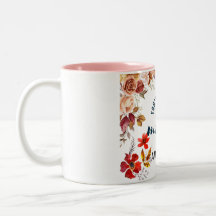 Personalized Botanical Floral Mug For Mom