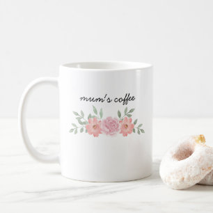 Personalized Botanical Floral Mug For Mom's coffee