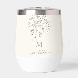 Personalized Botanical Watercolor Monogram Ivory