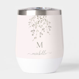 Personalized Botanical Watercolor Monogram Pink