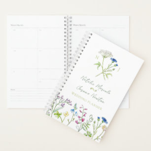 Personalized botanical watercolor wedding planner