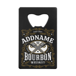 Personalized Bourbon Vintage Guns Whiskey Label