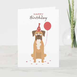 Personalized Boxer Birthday Card, boxer lover card