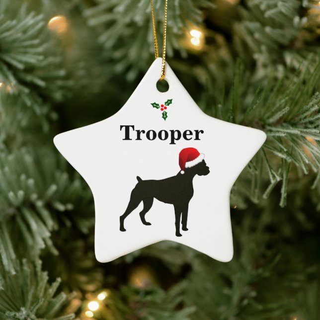 Personalized Boxer Dog Ceramic Tree Decoration (Tree)