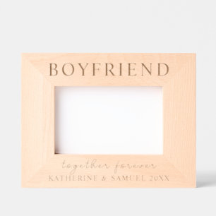 Personalized Boyfriend Together Forever Wood Etched Frames