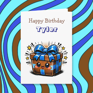 Personalized Boy's Birthday   Cupcake  Card