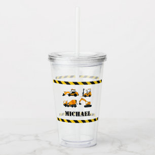 Personalized Boys Construction Digger Tumbler
