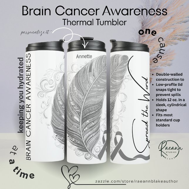 Personalized Brain Cancer Awareness Thermal Tumbler (Creator Uploaded)
