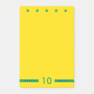 Personalized Brazil Flag Colors World Cup Soccer Post-it Notes