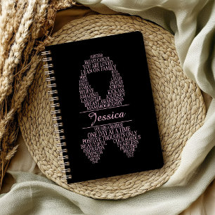 Personalized Breast Cancer Ribbon Wall Art Notebook