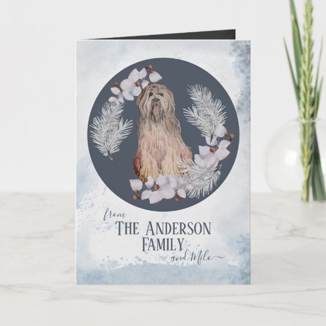 Personalized Briard Christmas Holiday Card (Front)