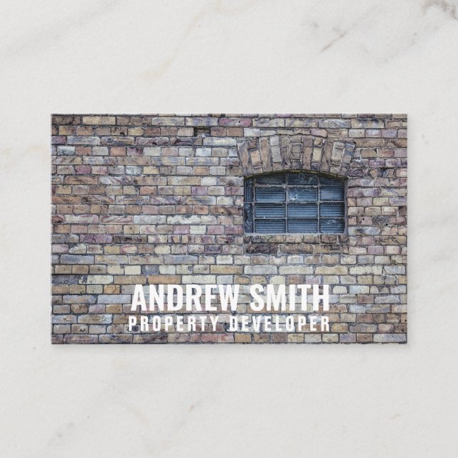Personalized "Brick Housing" (UK/Euro) Business Card (Front)