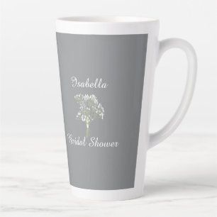 Personalized Bridal Shower, Floral Wedding Gift Latte Mug