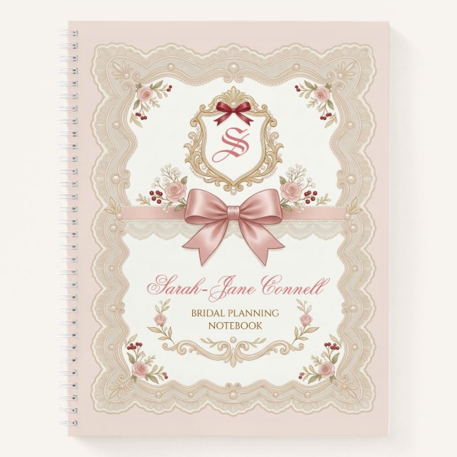 Personalized Bridal Wedding Planning Notebook (Front)