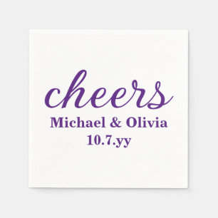 Personalized Bride and Groom Wedding Bar Reception Napkin