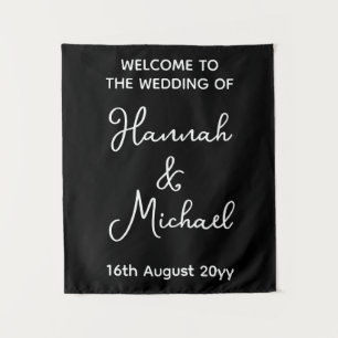 Personalized Bride Groom Welcome to Wedding Fabric Tapestry