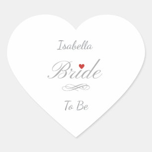 Personalized Bride To Be, Custom Name Hen Party Heart Sticker