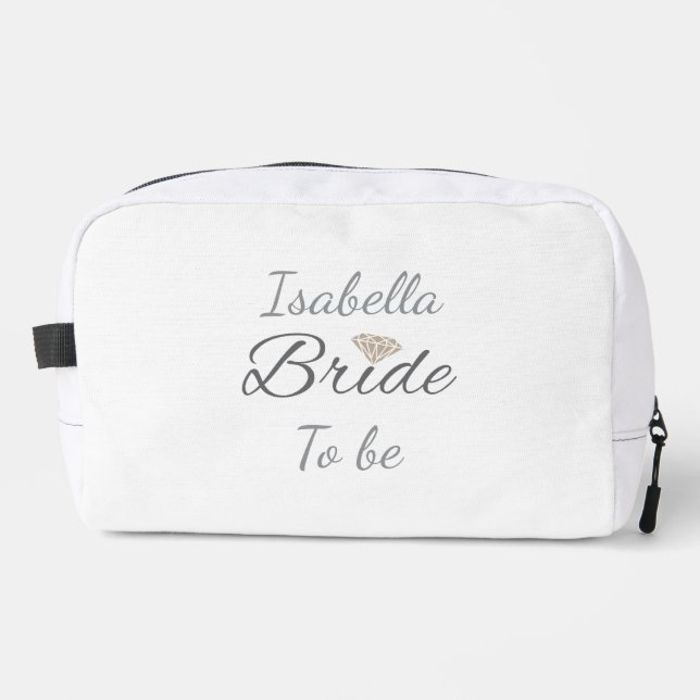 Personalized Bride To Be | Elegant Bridal Party    Dopp Kit (Front)