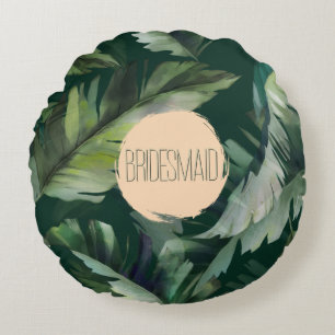 Personalized Bridesmaid  Gifts, Wedding Party Gift Round Cushion