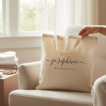 Personalized Bridesmaid Proposal Name Wedding Tote Bag<br><div class="desc">Delight your bridesmaids with their very own personalized tote bags for your wedding. Featuring elegant and modern script for their names and their title. All text is fully customizable. Stylish and sophisticated tote they can use everyday.</div>