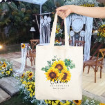 Personalized Bridesmaid Tote | Sunflowers Rustic<br><div class="desc">Pretty water color illustrated rustic Sunflowers with sage green Eucalyptus leaves theme. Say 'I Do' to the Perfect Bridesmaid Tote Bag Gift! Looking for a unique and special way to propose to your bridesmaids or thank them for being a part of your big day? Look no further! Our personalized bridesmaid...</div>