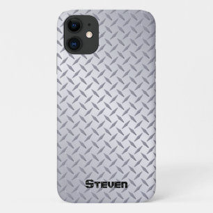 Personalized Bright Steel Diamond Plate Case-Mate iPhone Case