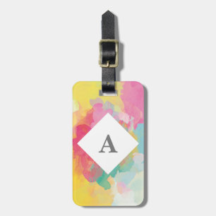 Personalized Bright Watercolour luggage tag