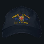 Personalized British UK Flag First Mate Nautical Embroidered Hat<br><div class="desc">A Classic crossed anchors nautical style with Union Jack flag you can personalize with year and name,  a custom embroidered cap for a first mate of special occasions. 
 
 


 
Use the "Message" link to contact us with your special design requests or for some assistance with any of your customization needs.</div>