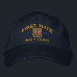 Personalized British UK Flag First Mate Nautical Embroidered Hat<br><div class="desc">A Classic crossed anchors nautical style with Union Jack flag you can personalize with year and name,  a custom embroidered cap for a first mate of special occasions. 
 
 


 
Use the "Message" link to contact us with your special design requests or for some assistance with any of your customization needs.</div>