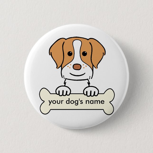 Personalized Brittany Spaniel 6 Cm Round Badge (Front)