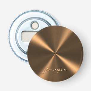 Personalized Bronze Metallic Radial Texture Bottle Opener