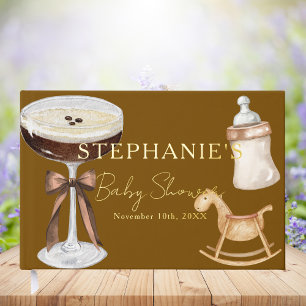Personalized Brown Espresso Martini Baby Shower  Guest Book