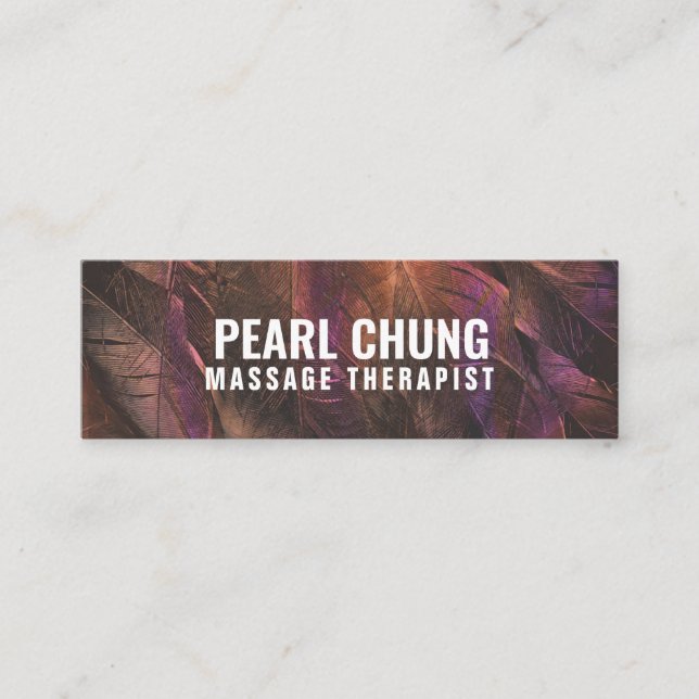 Personalized "Brown Feathers" Instagram Mini Business Card (Front)