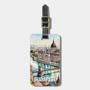 Personalized Budapest Hungary Parliament Skyline Luggage Tag