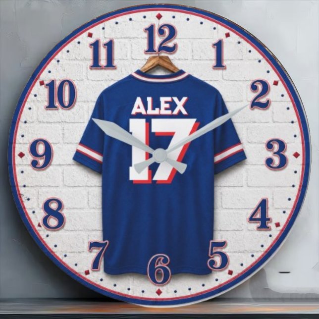 Personalized Buffalo Football Jersey  Large Clock (Creator Uploaded)