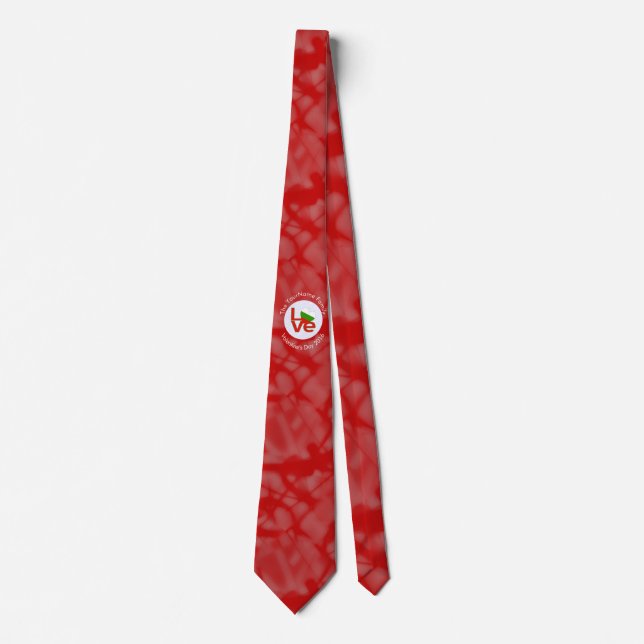 Personalized Bulgarian Red LOVE Flag  Tie (Front)