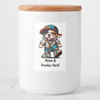 Personalized Bulldog Puppy Treat Food Label