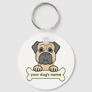 Personalized Bullmastiff Key Ring
