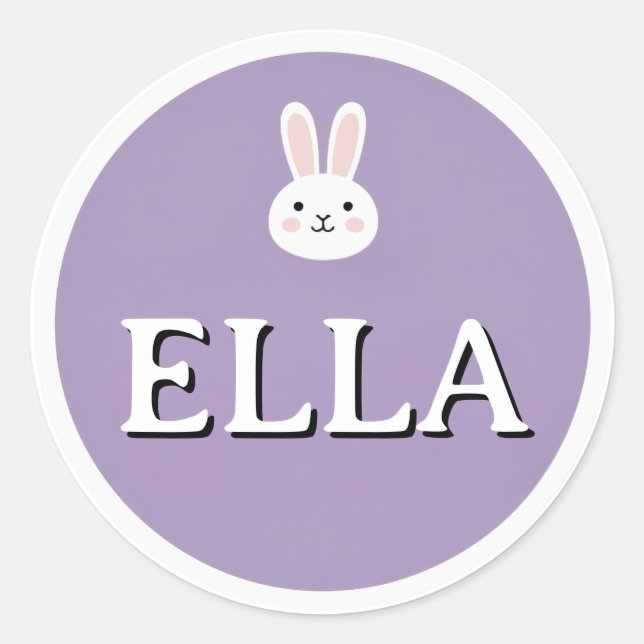 Personalized Bunny Name Sticker – Cute Design  (Front)